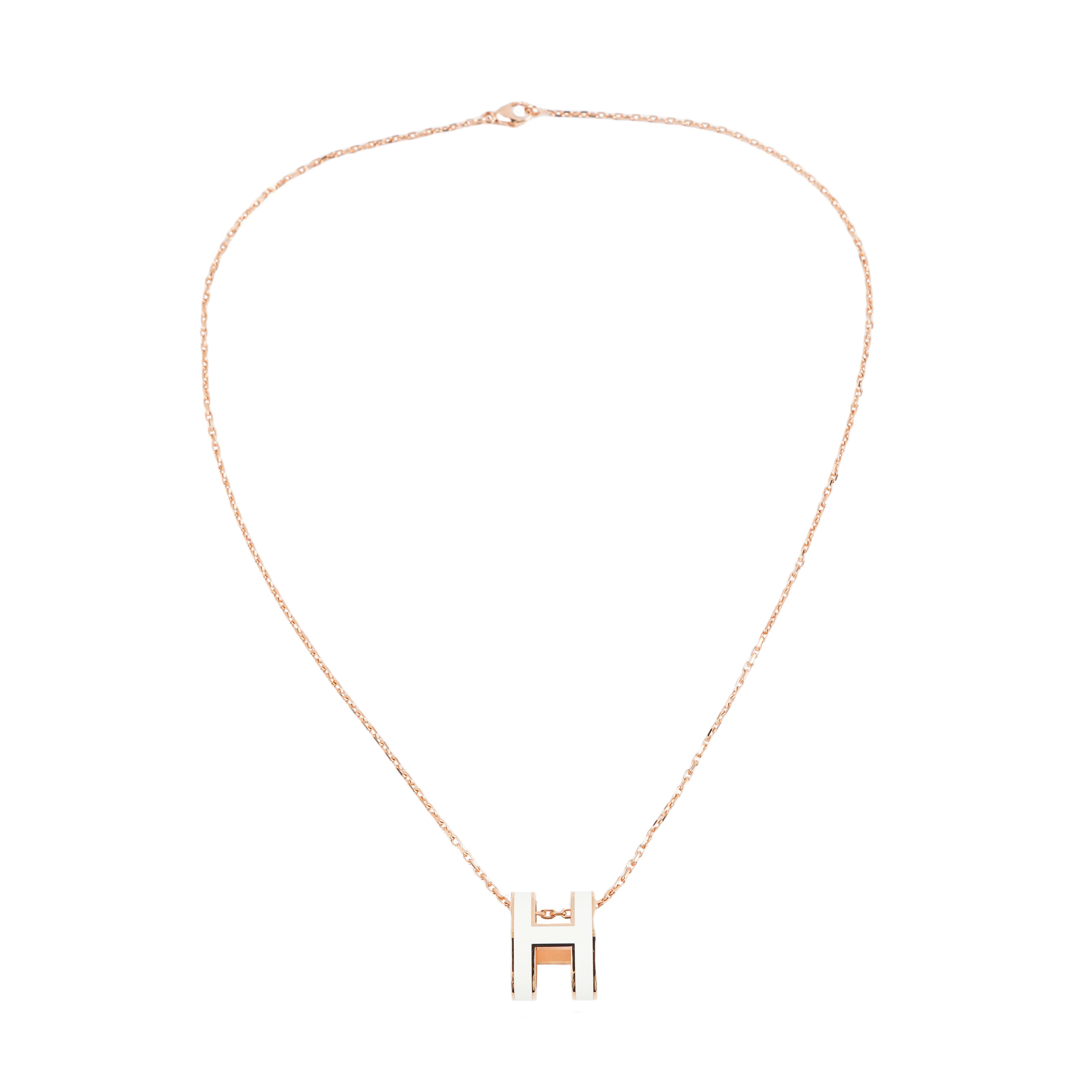 

Hermes Pop H Серія H Літера H Логотип Кулон Намисто Жіноче намисто Білий Рожеве золото H147991FO49 Basic Packaging-Box+Dust Bag or Padding Board
