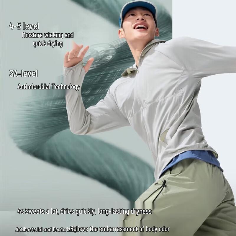Jiaoxia Men s Ultra-Light Cool-Feel Sports Sun Protection Jacket DS939 L