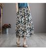 Retro Art Thin Cotton-Linen Skirt for Women – Digital Print, Big Swing, Long & Lightweight for Summer