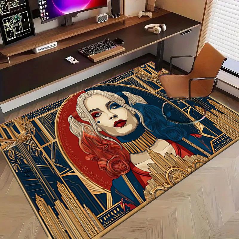 1pc Office Carpet Chair Mats Art Deco Poster Art Perfect for Decorating Office Chairs, Living Rooms, Or Bedrooms,Polyester Carpet
