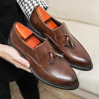 Luxury Slip On Dress Shoes Men High Quality Leather Italian Loafer Shoes For Men Black Brown Brand Formal Oxfords Casual Shoes