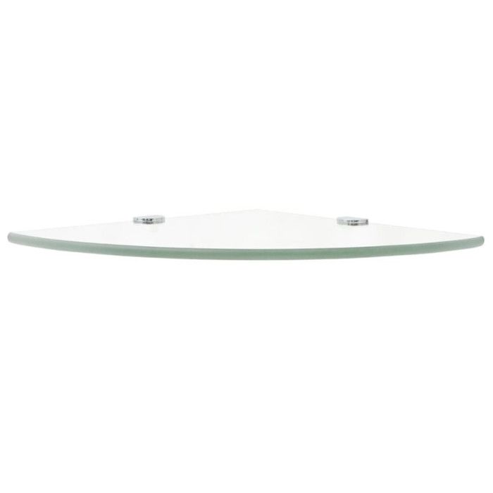 VidaXL Corner Shelves 2 Pcs and Supports Transparent Glass 25x25 Cm