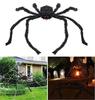 Giant Realistic Black Spider With Creepy Red Eyes Perfect For Halloween Decoration