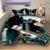 San Jose Sharks Ice Hockey Print 3Pcs Bedding Set,Duvet Cover with 2 Bedro,Pillowcase Home Birthday Gift