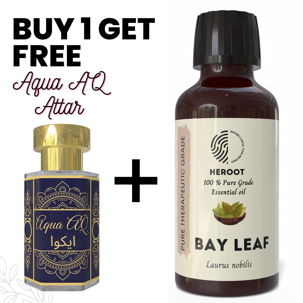 Эфирное масло Лаврового листа 10 мл для ароматерапии и аромата для дома с бесплатным Аттаром 6 мл – Aqua AQ, Дубайский Уд, Аура, Белый Уд