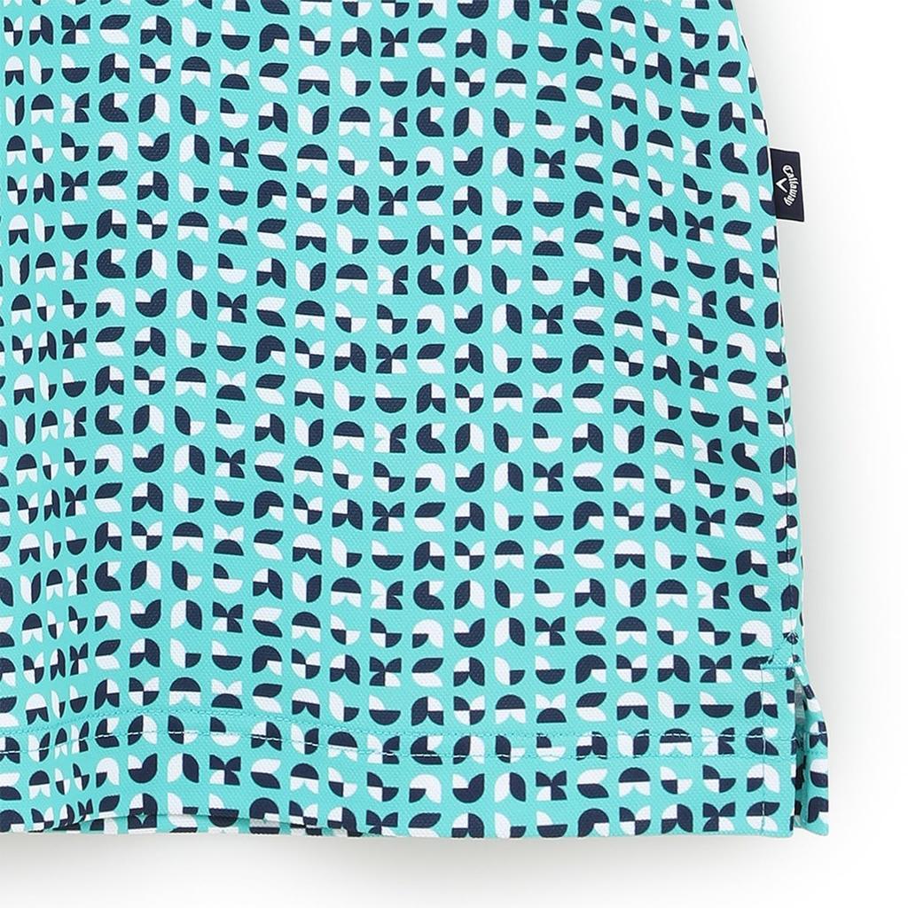 Callaway Short Sleeve Polo Shirt UV Golf C24134113 Green Men's (Geometric Print, Moisture-Wicking, Quick-Drying, Protection) / / 1130_Light