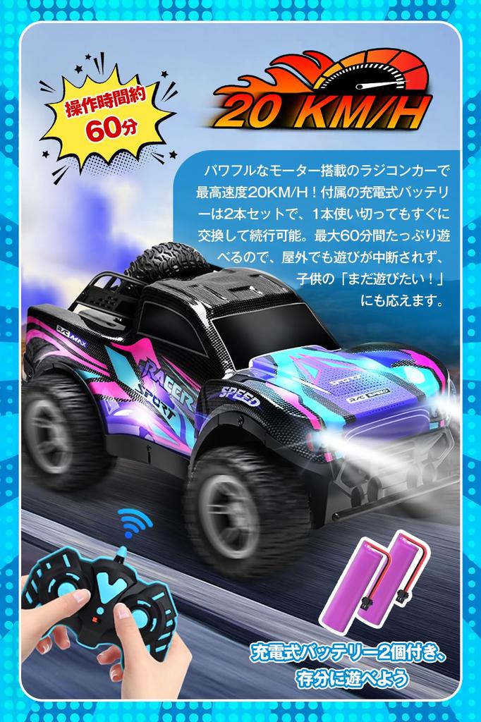 RC Car for Kids for Double Spray Function with 2 Popular Drifting Realistic LED Lights Sound Approximately 60 Minutes of Operation Remote Control Car