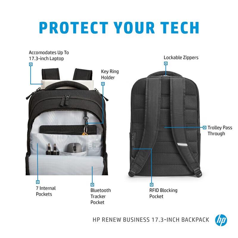 HP 17.3-inch Large Capacity Laptop Backpack
