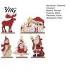 Solid Wood Santa Claus Figures Nordic Christmas Ornaments, Reindeer Snowman Figurine, Retro Ornaments Rustic Desktop Decoration for Holiday