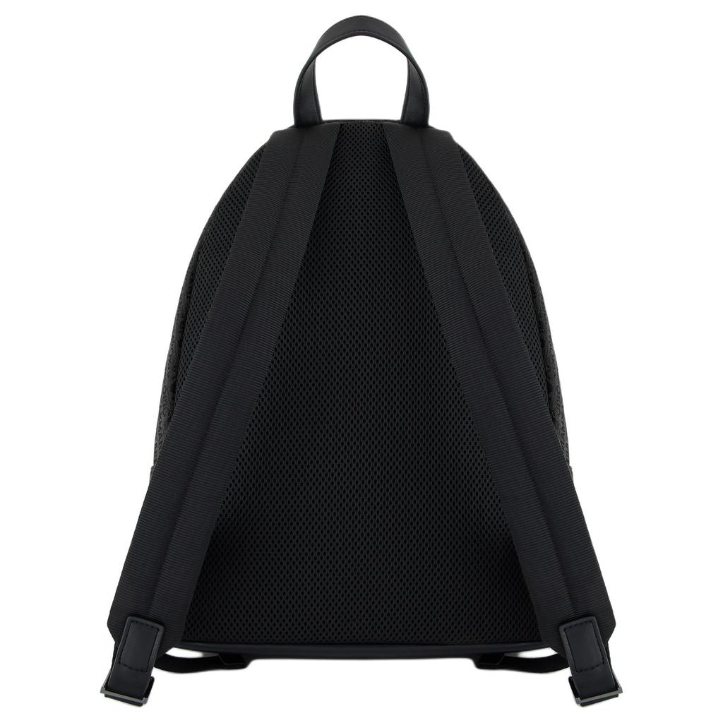 Emporio Armani Jacquard Classic Print Zipper Closure Cotton Backpack Men backpack Black EM001209-AF13823-U8168