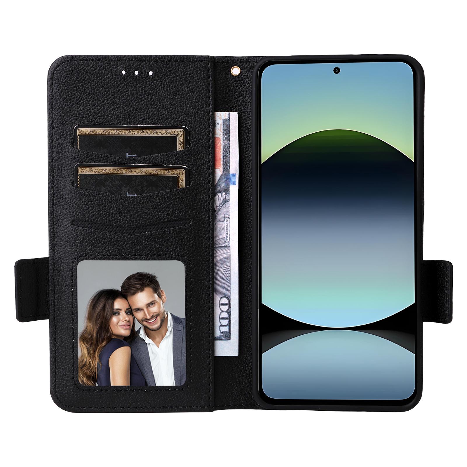 

Для Xiaomi Redmi Note 14 4G (163,25 мм) Чохол з ремінцем на зап ястя Текстура лічі Шкіра PU Гаманець Чохол для телефону Grey