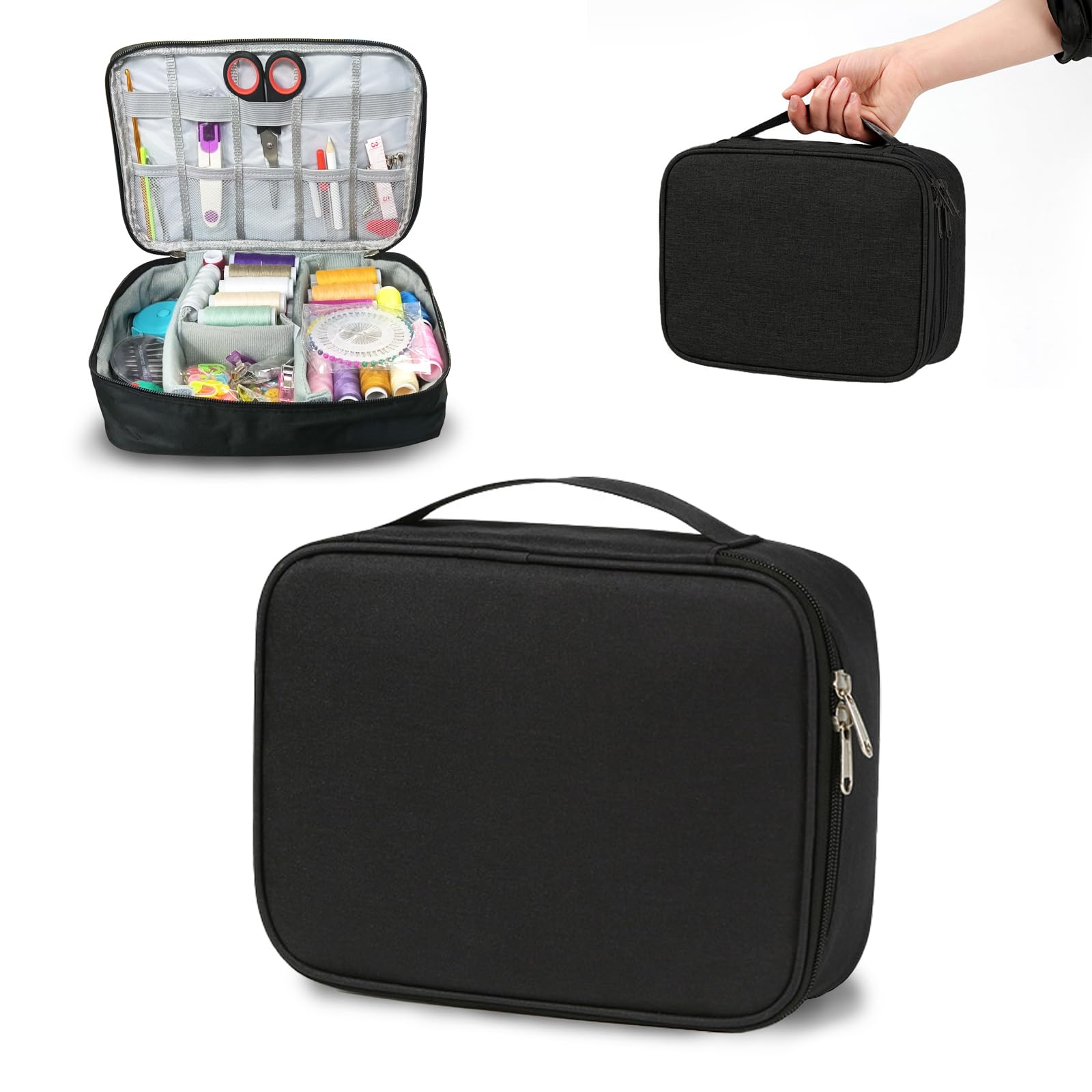 

Sewing Kit for Elementary School Girls and Elementary Sewing Portable Sewing Home Sewing Storage Black 229-Piece Students, Boys, School, Adults, Box,