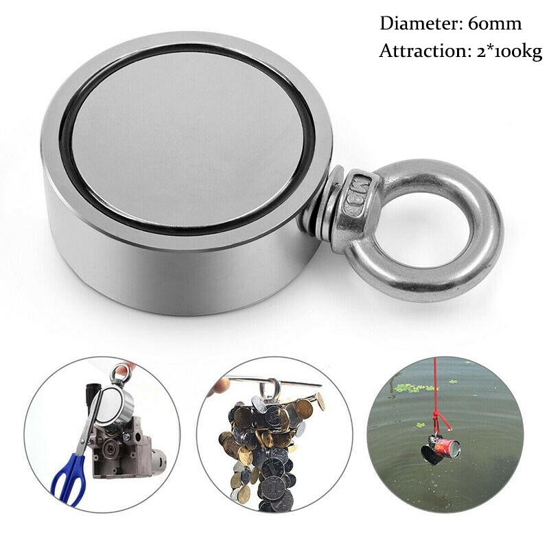 100KG//300KG Salvage Strong Magnet With 10M Rope Salvage Recovery Magnet