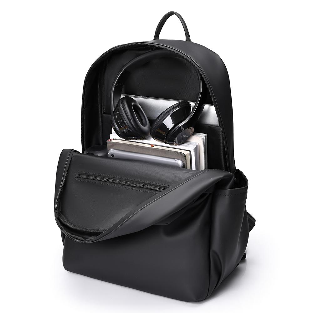 Men's Business Backpack Large Capacity Multi-compartment Lightweight Shoulder Bag for 15.6 Inch Laptop Commuter Leather Bag