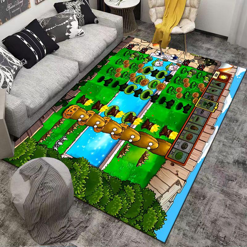 Plants Vs. Zombies Game Scene Suitable As a Non-slip Mat for the Living Room or Bedroom Sofa
