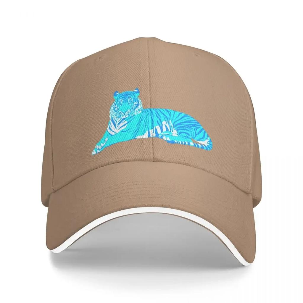Turquoise Irritated Tiger Baseball Cap Sunhat Rugby Luxury Hat Caps For Women Men's