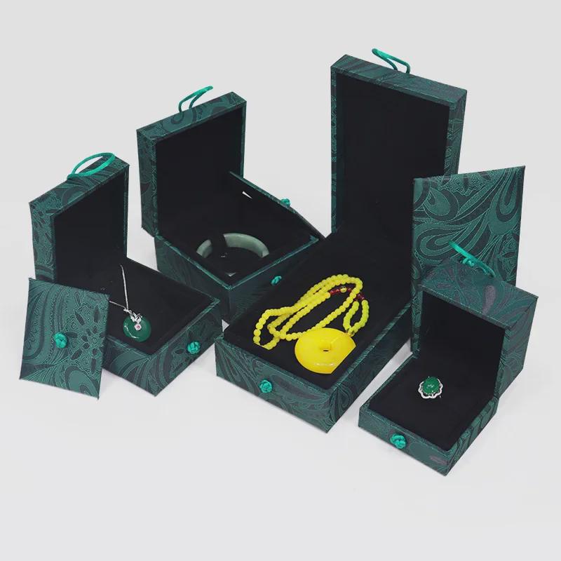 Pudełko na biżuterię z jadeitu w stylu vintage - Kuta klamra na pierścionki, wisiorki, bransoletki i brokat