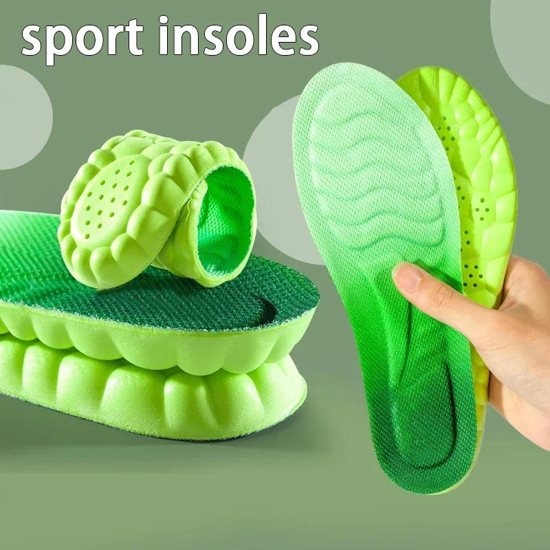 4PCS Soft Breathable Sports Insoles for Men & Women with Arch Support Shock-Absorbing Elastic Sneakersoles for Odor Resistance