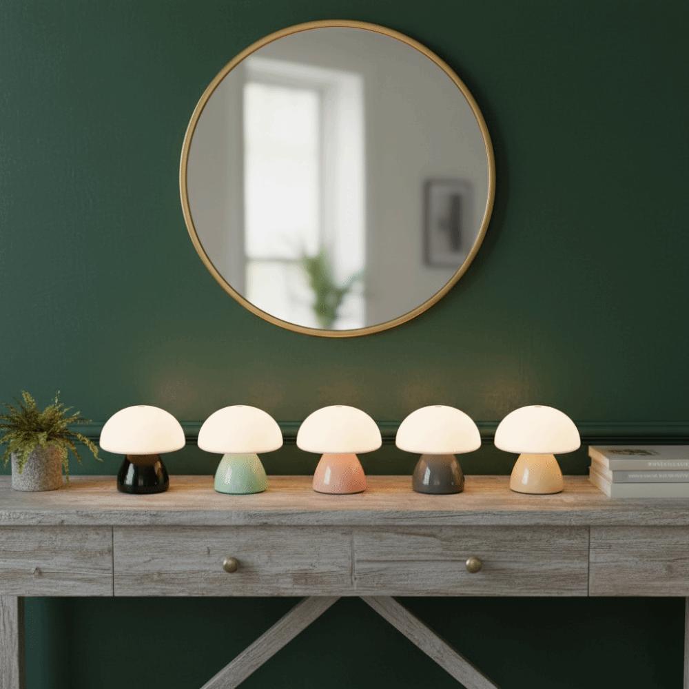 Warm White Lights Mushroom LED Table Lamp Touch Control Dimmable Function USB Charging Night Light USB Charging Port