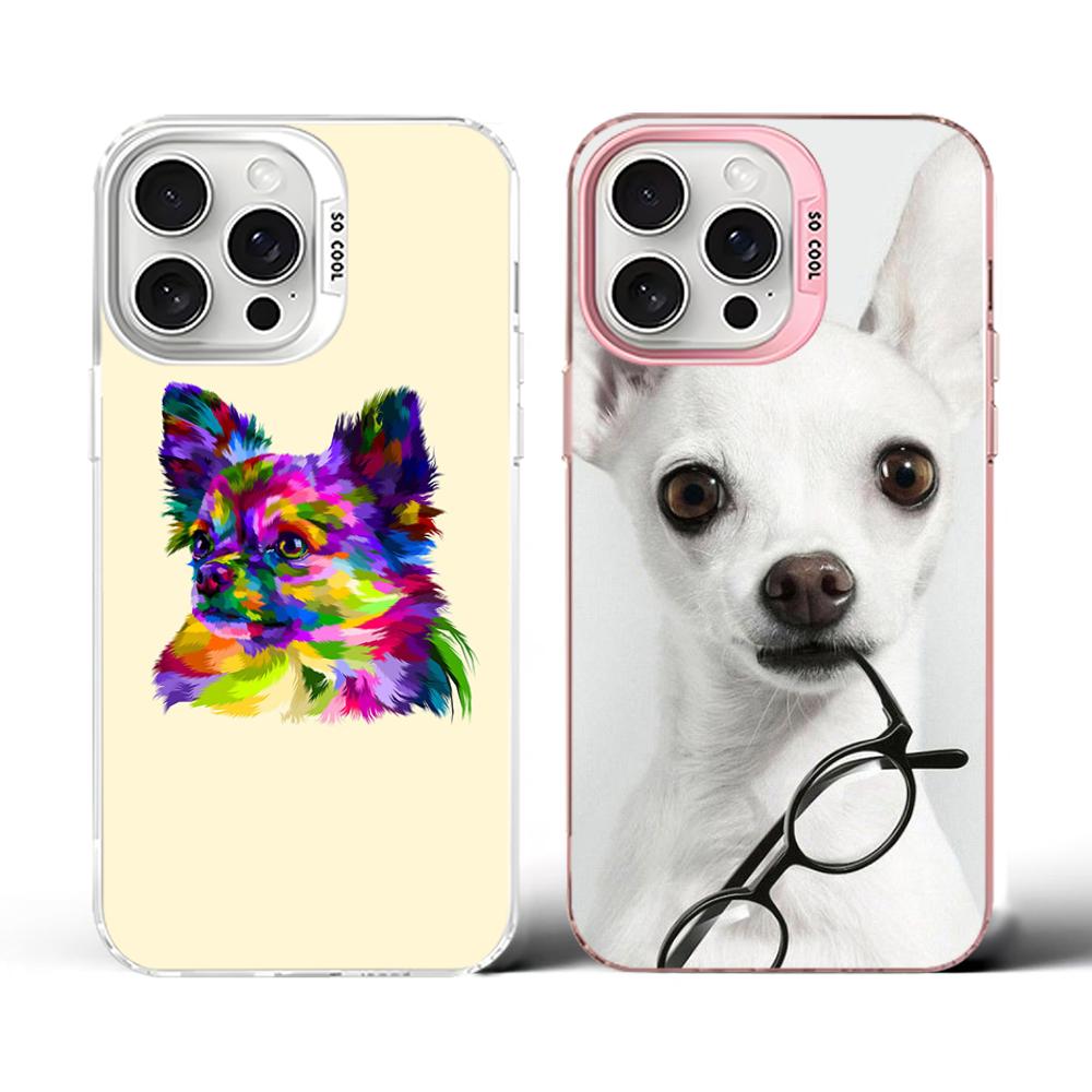 Cute Pet Chihuahua Dog Phone Case For IPhone 16 15 14 13 12 11 Pro Max X XR XSMAX 8 7 Plus Matte Shockproof Back Cover