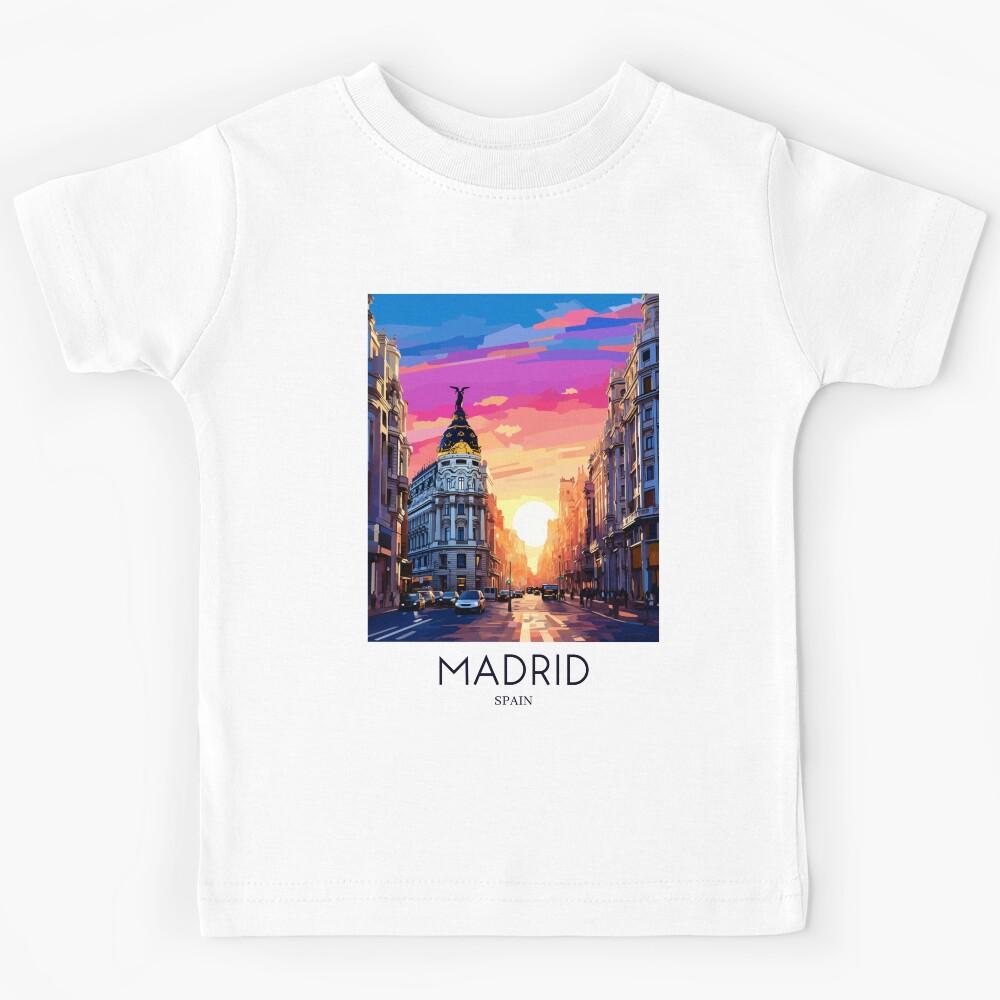 A Pop Art Travel Print of Madrid - Spain Kids T-Shirt 110