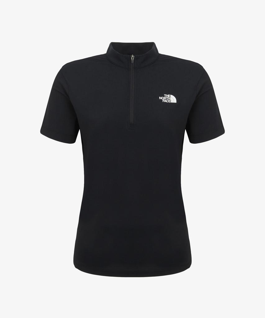 Noseupeiseu Nt7Ks30A Women'S Ice Flex Short Sleeve Zip Tee Black