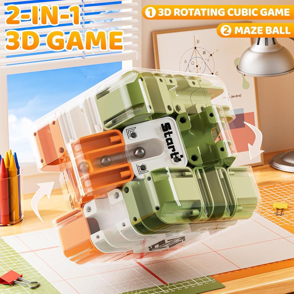 Large Labyrinth 3D Puzzles Maze Cube - Engaging Brain Teaser Toy, Labyrinth Puzzle Cube Interactive Maze Game, High - Difficulty Puzzle