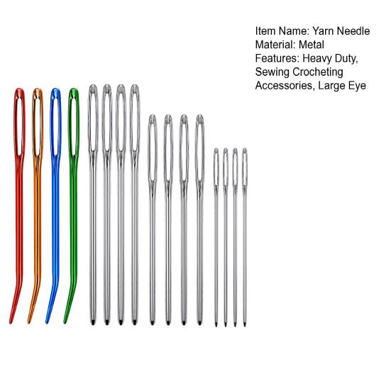 Yousheng 6/16Pcs Yarn Needle Set Assorted Darning Tapestry Needles Large Eye Blunt Bent Weaving Knitting Needles Sewing Crocheting Accessories
