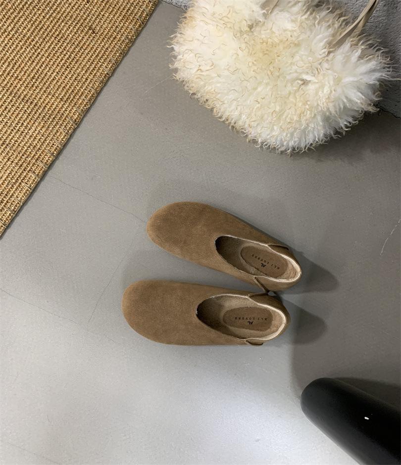2025 New Shallow Mouth Warm Fluff Cotton Ladyshoes Women Wear Outside Winter Wear Inside One Pedal Lazy Single Shoes