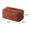Retro PU Leather Cosmetic Bag Printing Design Travel Toiletries Storage Bag