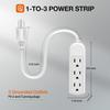 2-Pack Power Strip 3 Prong Outlet - Slim White 3 Grounded Outlets 1ft Heavy Duty Extension Power Cord Power Strip Ideal for