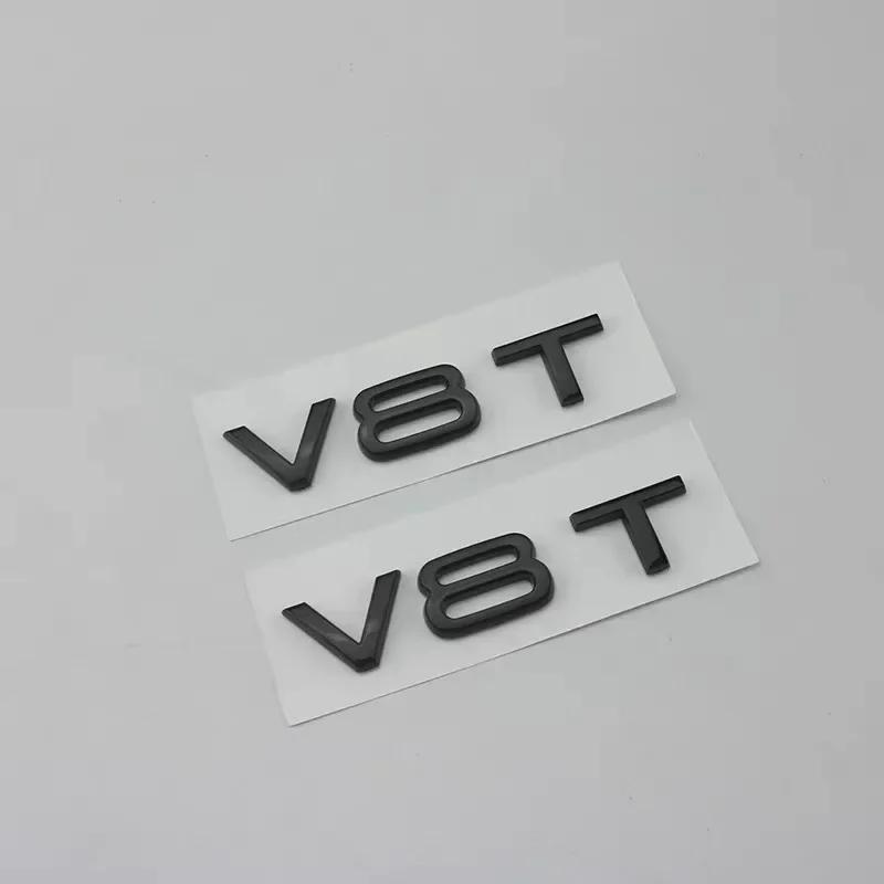 2PCS V6T V8T Emblem ABS 3D badge leaf label V10 V12 side label for A4L A5 A6L A7 Q3 Q6 Q7 car label displacement sticker