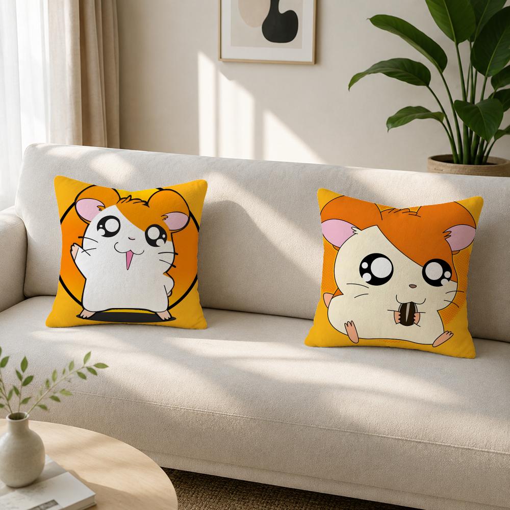 Anime Hamtaro Cushion Cover Soft Plush Cushion Covers Fluffy Throw Pillow Cases For Sofa Bedroom Home Decor