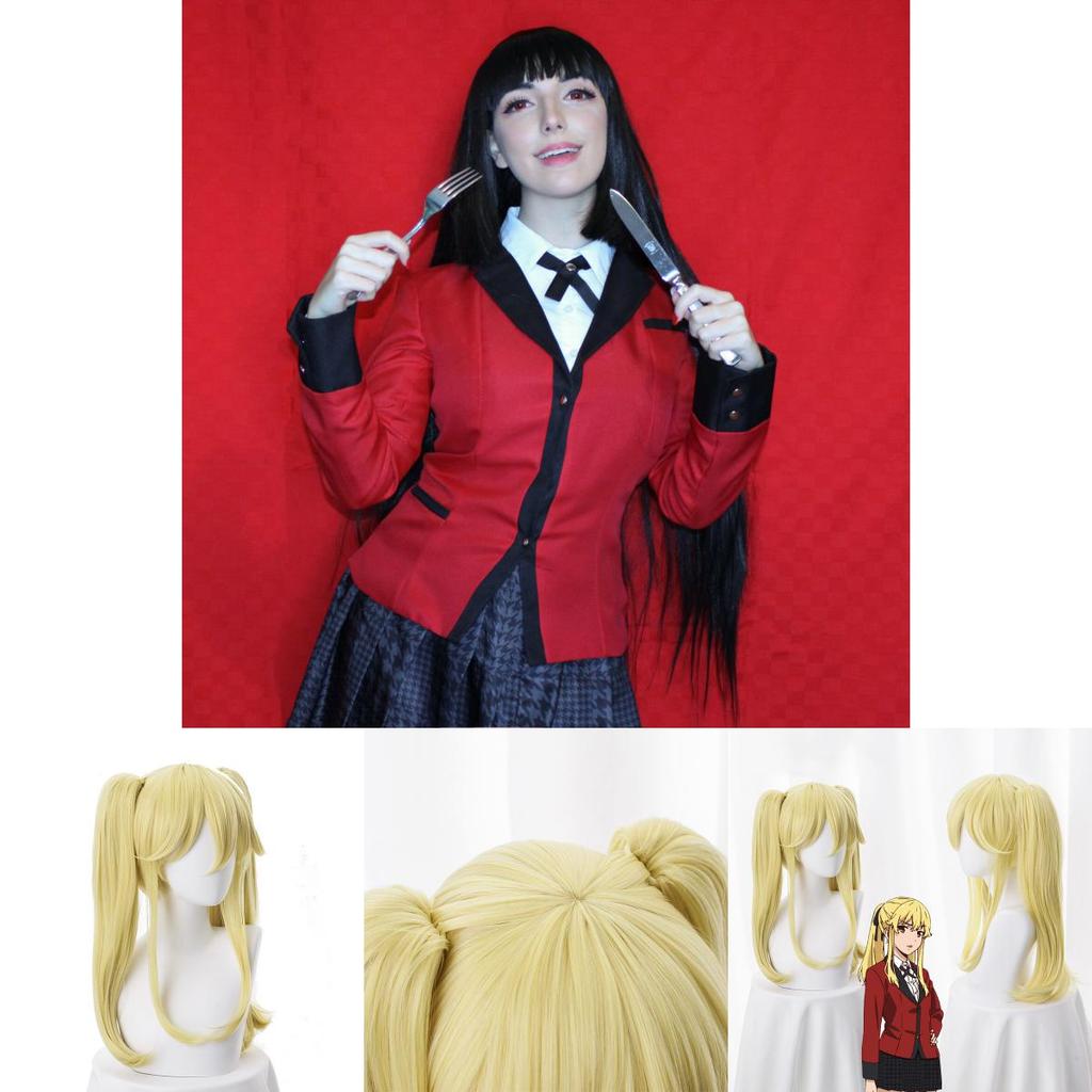 Kakegurui Jabami Yumeko Meari Kirari Yumemi Runa Lange Cosplay Party Haare Perücken in lebendigen Farben