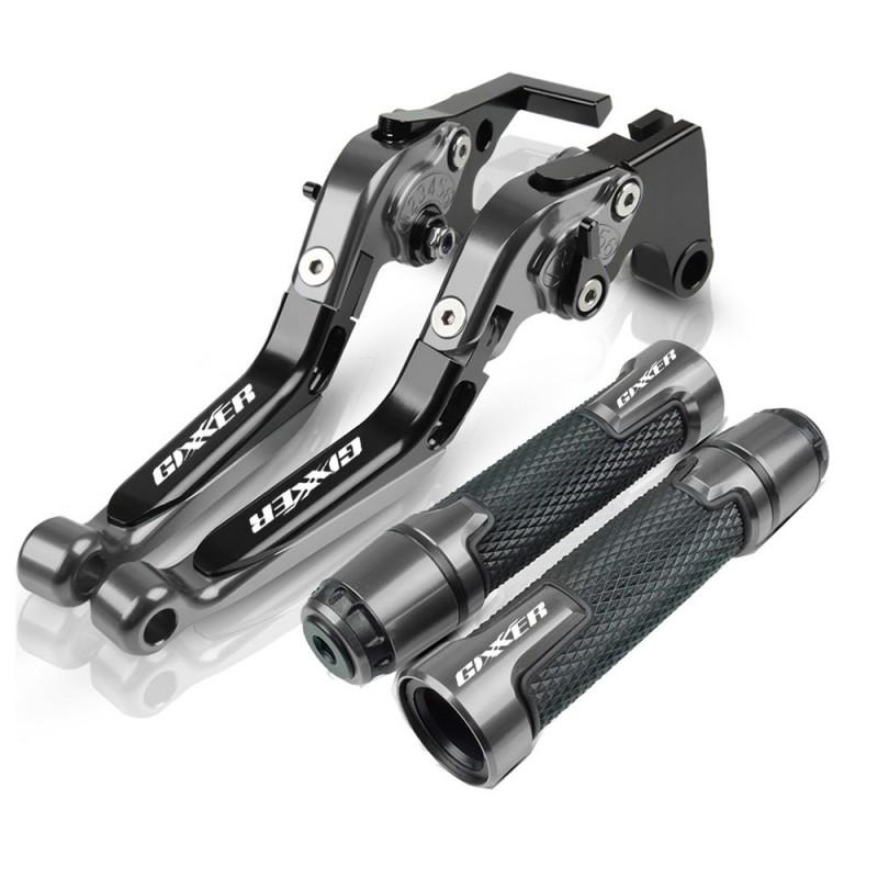 Aluminum Brake Clutch Lever Adjuster Handlebar Grips Suzuki GIXXER 250SF 155 Motorcycle Upgrade Kit