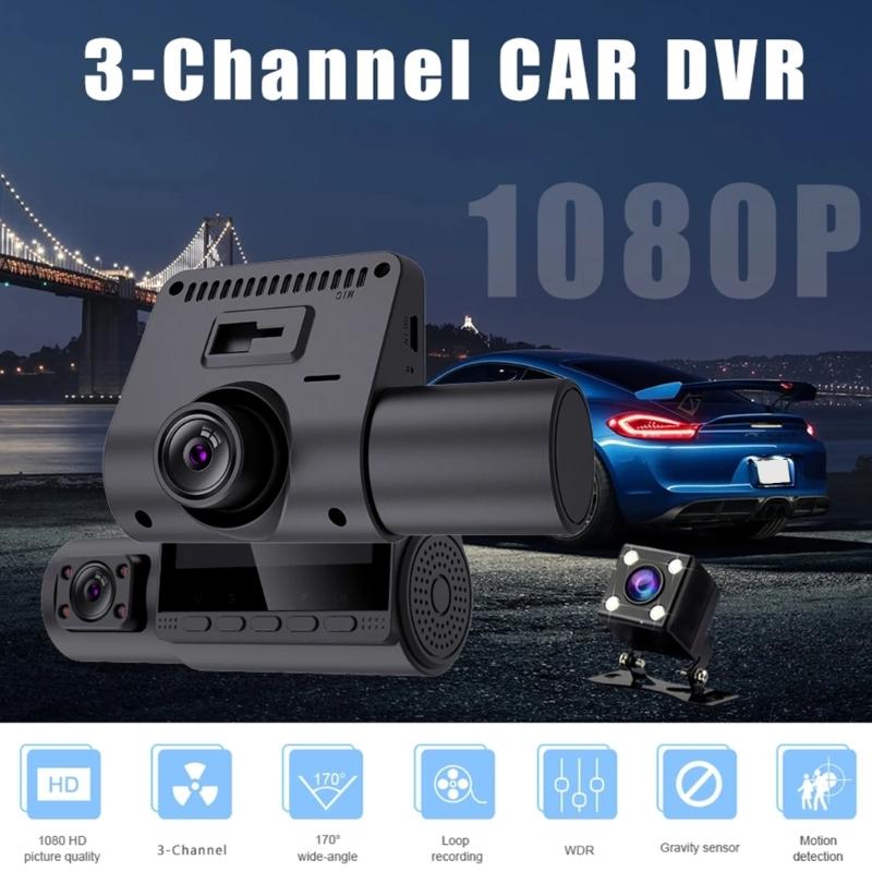 Mini DVR 3 Channel 2.4 Inches DashCam Car Full High-Definition Video Recorder Auto Registrator DashCam Camcorder Cameras