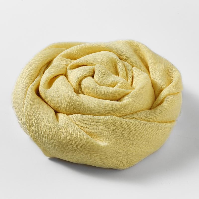 Women's Cotton Linen Artistic Solid Color Silk Scarf, Sun Protection Beach Neck Scarf, Japanese Style Long Gauze Scarf