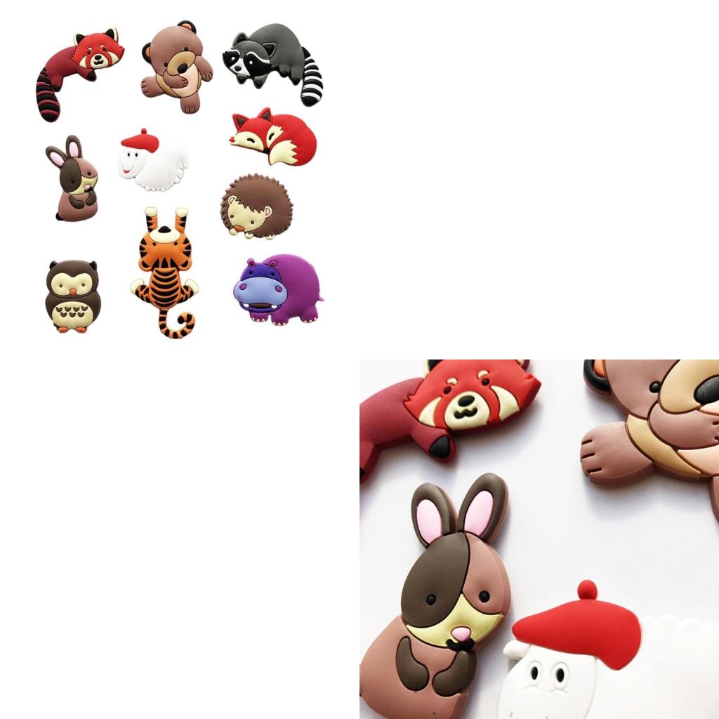 Set of 10 Colorful Animal Fridge Magnets Playful Animal Shaped Fridge Magnets Portable Kitchen Fridge Stickers Accessory CN