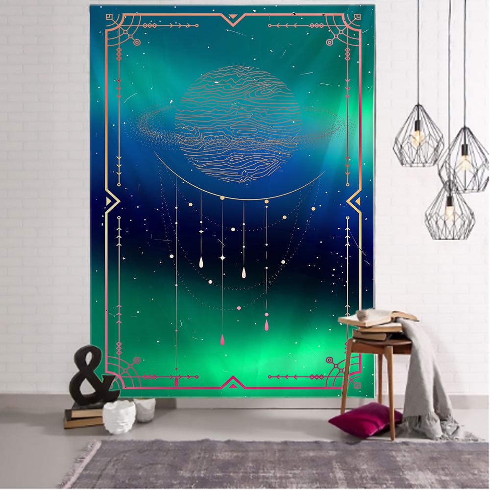 

Чаклунство Таро Гобелен настінний барвисте сонце місяць зоряний Всесвіт психоделічний Tapiz Чаклунство настінний тканинний гобелен 95x70CM