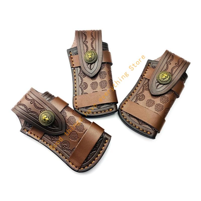Kompakte Leder-Scheide Klappmesser-Taschen 9x4,9cm Messerholster Klappmesser-Scheide für Camping Outdoor-Aktivitäten 55KF