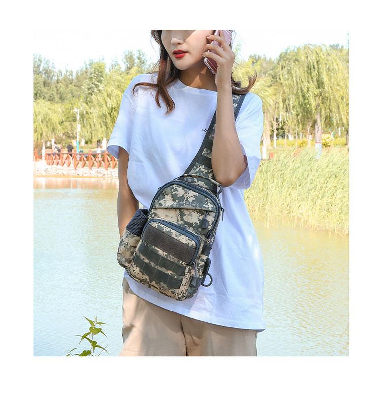 2024 New Sports  Backpack Shoulder Bag  Chest Bag Men Outdoor Hiking Camping   Hunting Fishing Pack Sling Molle Usb Bag Bag
