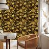 Golden Hibiscus Wallpaper Ochre, Gold and Black for Living Room and Bedroom 50x1000