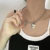 Non-fading hip-hop round square brand letter titanium steel short necklace hiphop trendy personality terroir cool dancing chain