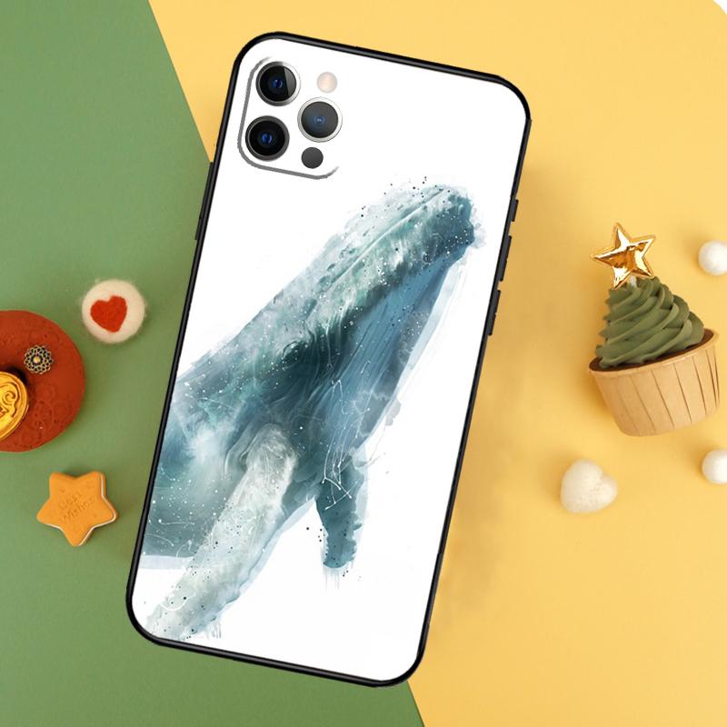 Cartoon Whale Case For iPhone 16 15 11 12 13 14 Pro Max XS Max X XR 7 8 Plus 12 13 Mini Phone Cover
