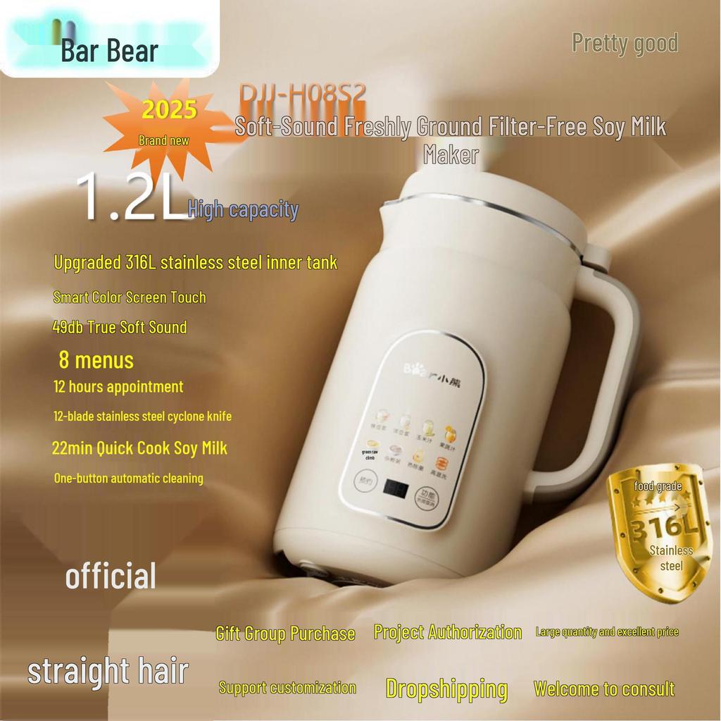 Little Bear 1.2L Smart Sojamilch- & Babynahrungszubereiter - 316L Edelstahl, Multifunktional, Kein Filter erforderlich