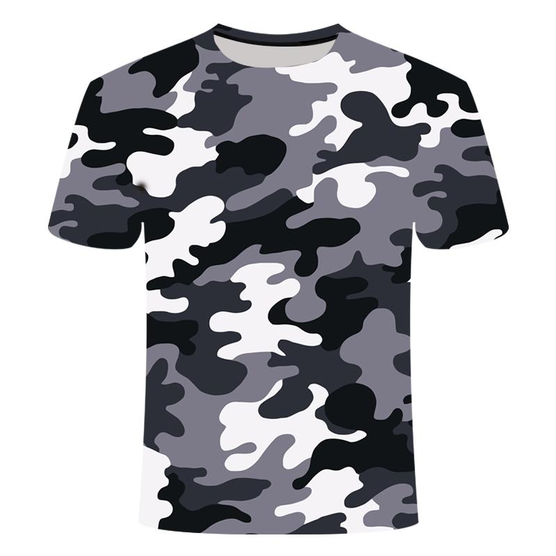 New Tide Summer Fashion Flat Camouflage Picture  Kids T-shirts Casual Tees Hip Hop Round Neck Tops T shirt Men Women's Shirts