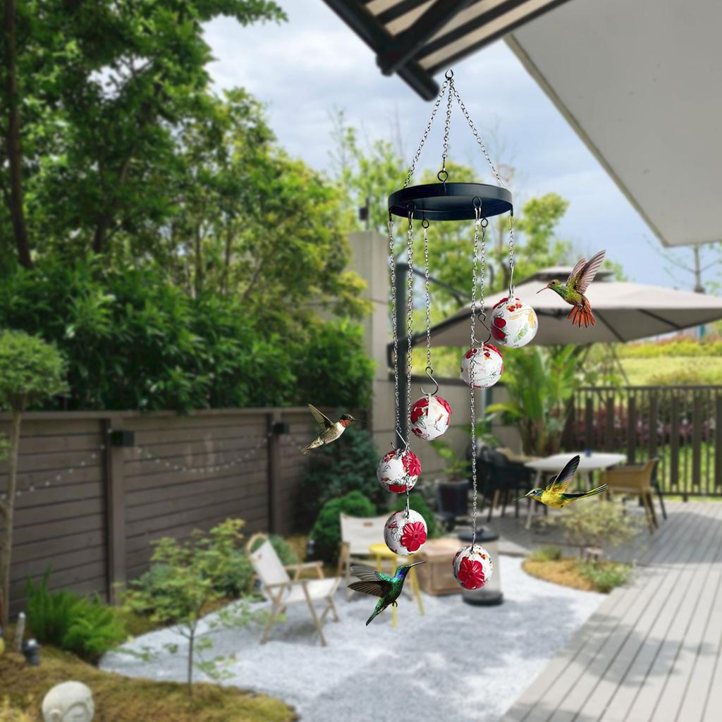 Wind Chimes Feeders, Window Bird Feeders, Wild Bird Feeder, Outdoors Hanging Feeder, Garden Wind Chime Feeder Decor