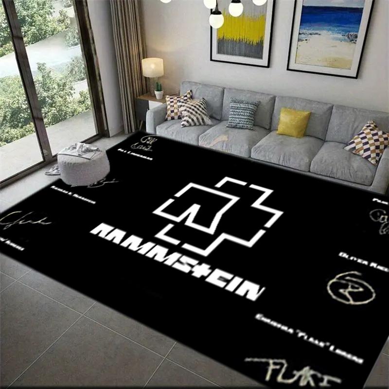 1Pc Rammstein Theme Printed Rectangle Carpet, Home Door Mat, Outdoor Travel Protection Carpet A2