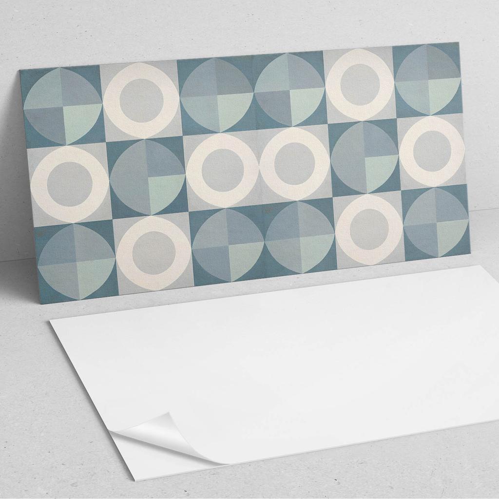 Kafelki Samoprzylepne Winylowe Z Nadrukiem Geometria Okręgów I Kształtów 10X40X20 Cm