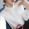 Long Sleeve Shirt For Women With Panneling And Stand Collar For Spring Wear